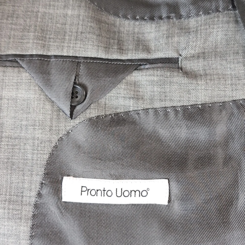 Pronto Uomo Men's Light Gray 100% Wool Sport Coat Blazer Suit Jacket Size 44R